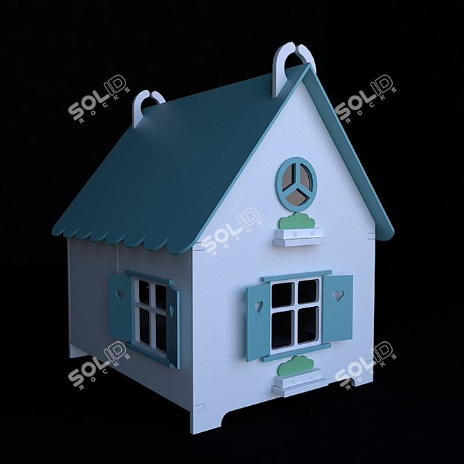 Mint Marshmallow Dollhouse: Sweet and Compact 3D model image 1