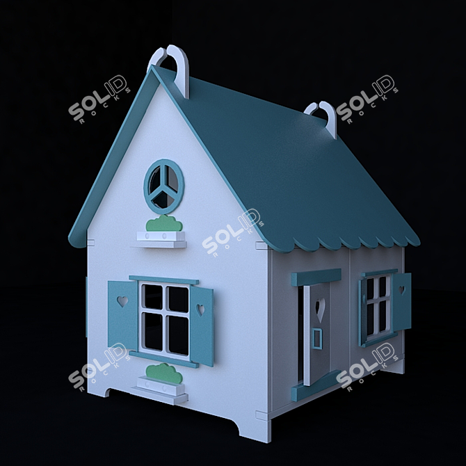 Mint Marshmallow Dollhouse: Sweet and Compact 3D model image 2