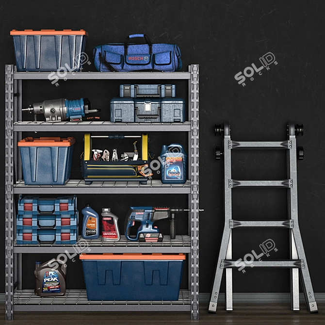 14-Piece Garage Tools Set 3D model image 1