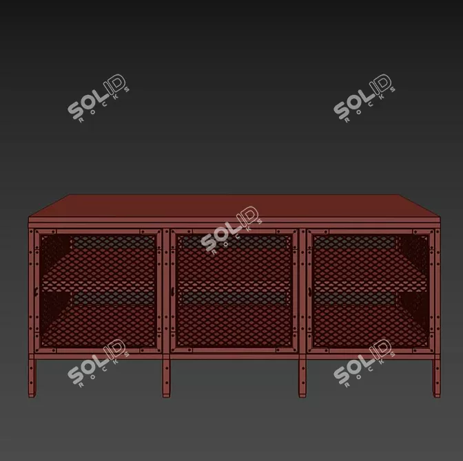 Stylish Black TV Bench: IKEA FJÄLLBO 3D model image 2