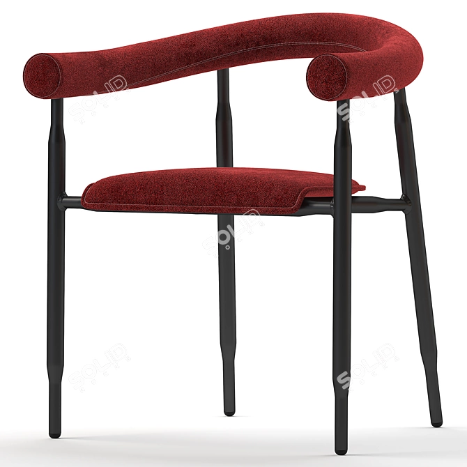 Busnelli ALBEISA Armchair: Sleek Upholstered Elegance 3D model image 2