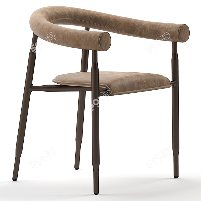 Busnelli ALBEISA Armchair: Sleek Upholstered Elegance 3D model image 3