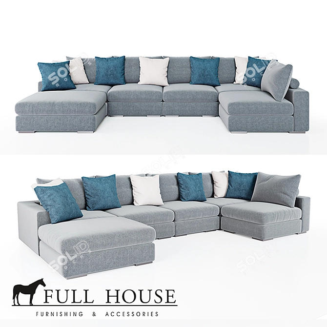 Sleek Grand Soho Sofa Set 3D model image 1