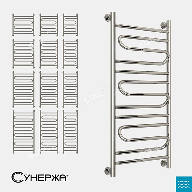 Sunergea Elegy+: The Elegant Water Design Radiator 3D model image 1