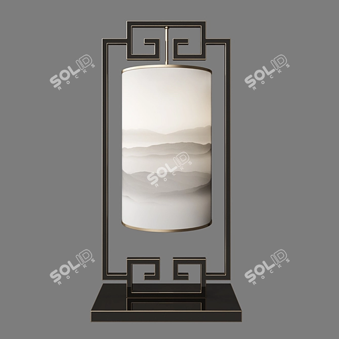 Sleek Oriental Glow: New Chinese Table Lamp 3D model image 1