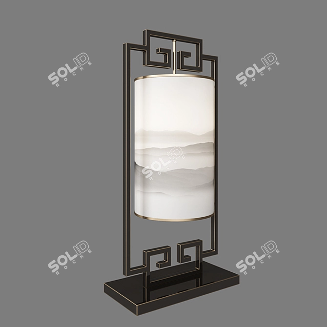 Sleek Oriental Glow: New Chinese Table Lamp 3D model image 2