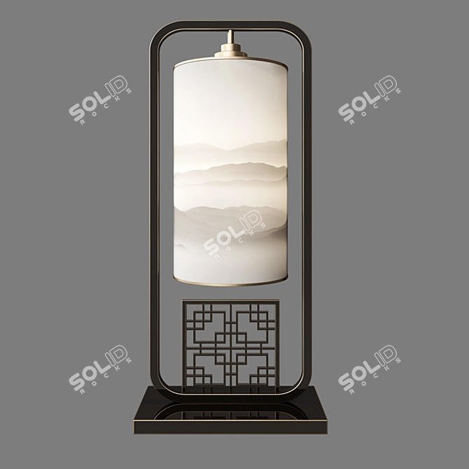 Elegant Oriental Glow- Chinese Table Lamp 3D model image 1