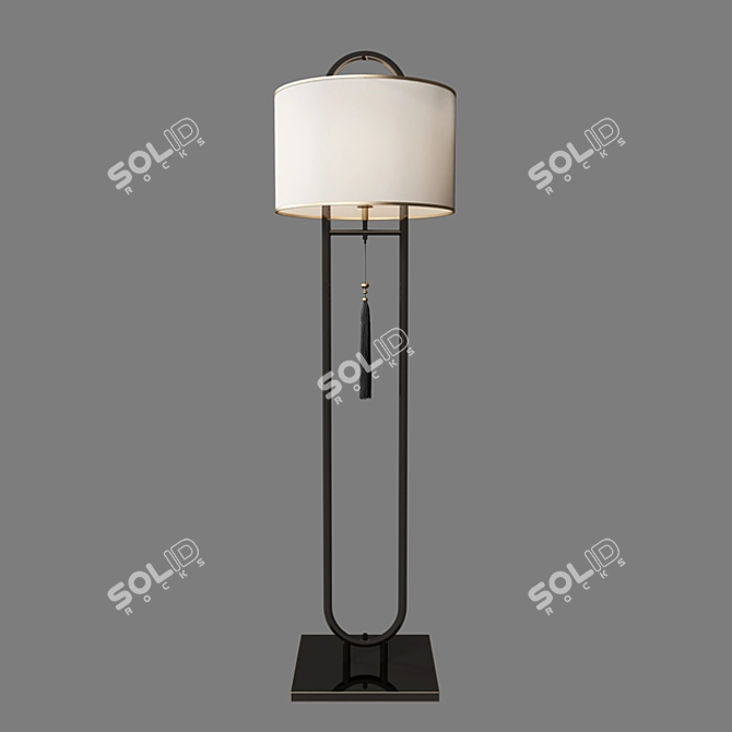 Elegant Oriental Floor Lamp 3D model image 1