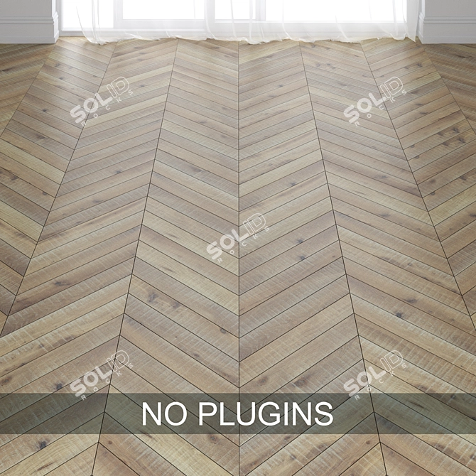 Elegant Aspen Parquet Flooring 3D model image 1