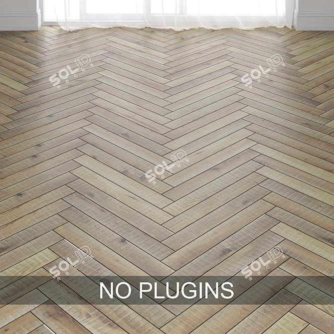 Elegant Aspen Parquet Flooring 3D model image 2