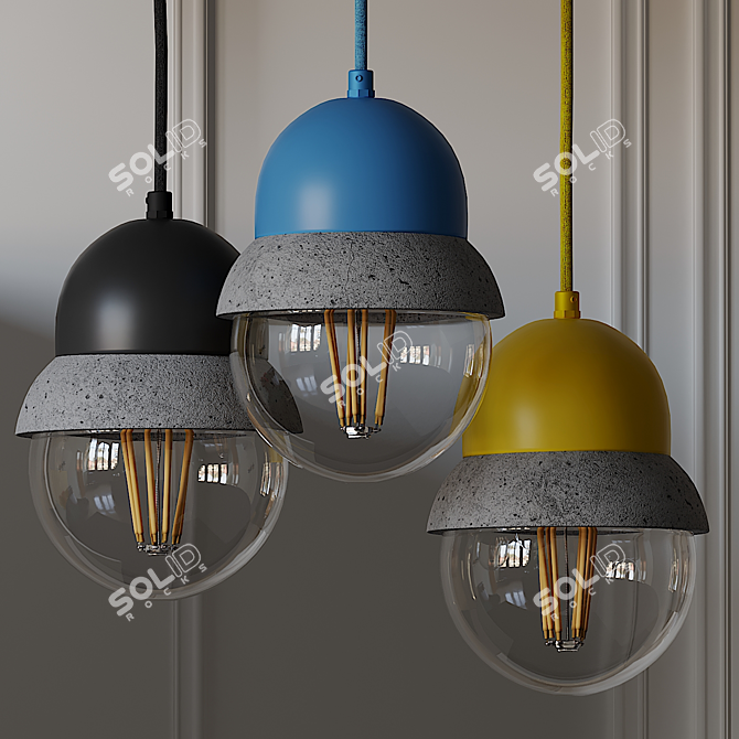 Maayan Pendant Concrete Lamp 3D model image 2