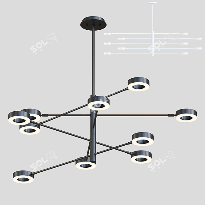 Minimalist LED Ring Pendant Lamp 3D model image 1