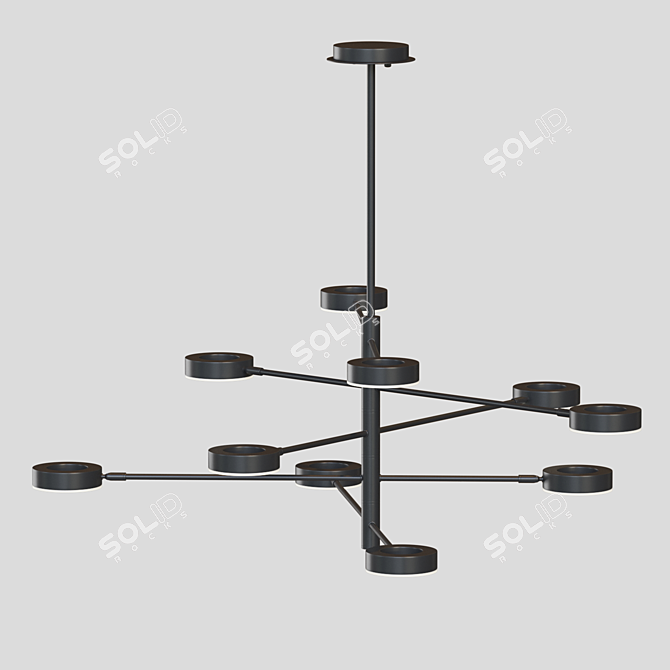 Minimalist LED Ring Pendant Lamp 3D model image 2