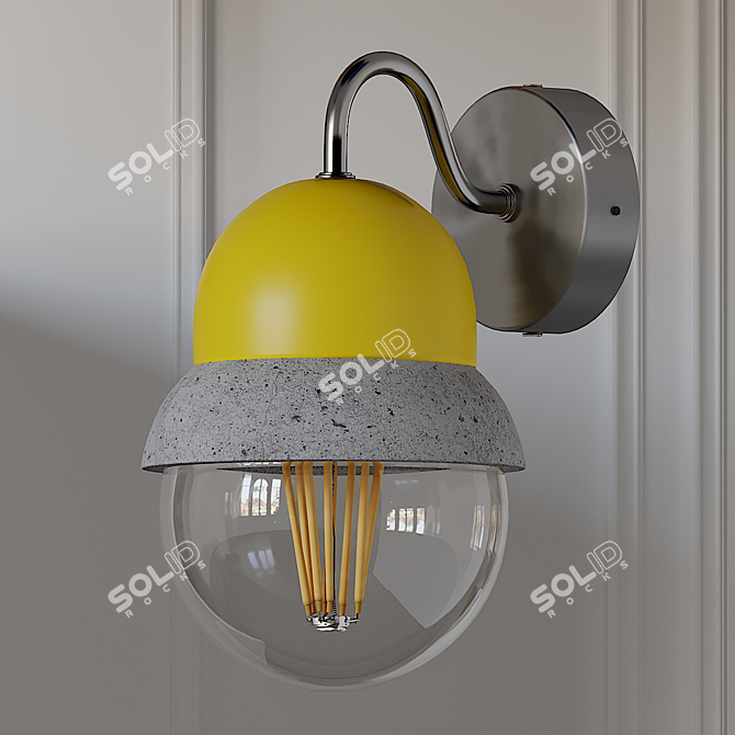 Maayan Wall Lamp: Lightweight Concrete Elegance 3D model image 2