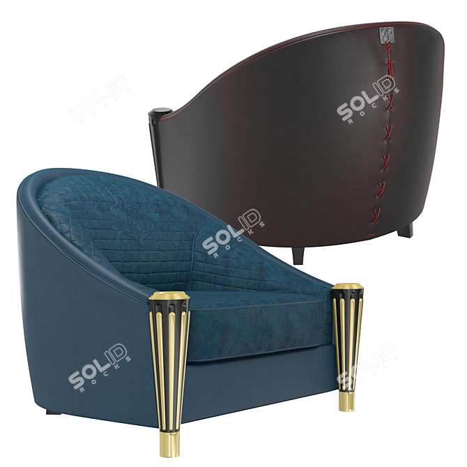 Milano Legend Armchair: Modern Italian Design 3D model image 2