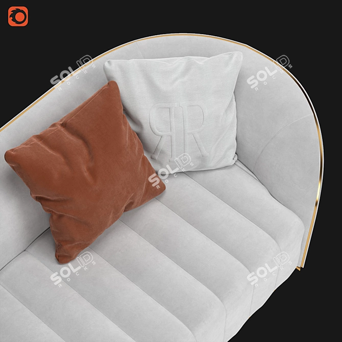 Elegant Pierre Sofa 3D model image 2