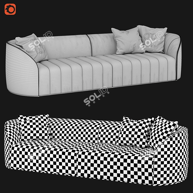 Elegant Pierre Sofa 3D model image 3