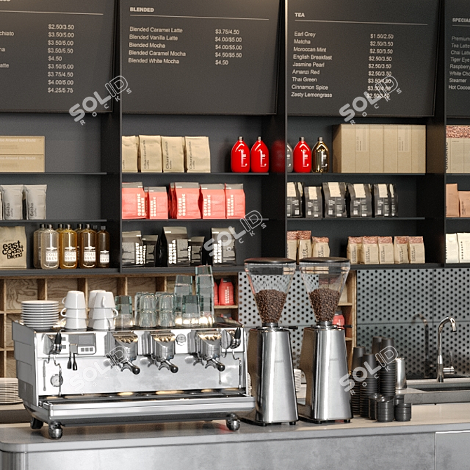 Aroma Beans Coffee Shop 3D model image 2