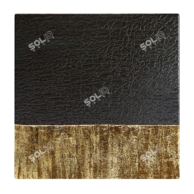 Elegant Black and Gold Painting 3D model image 1