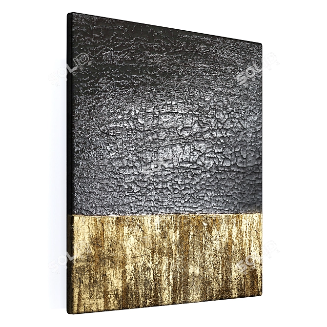 Elegant Black and Gold Painting 3D model image 3