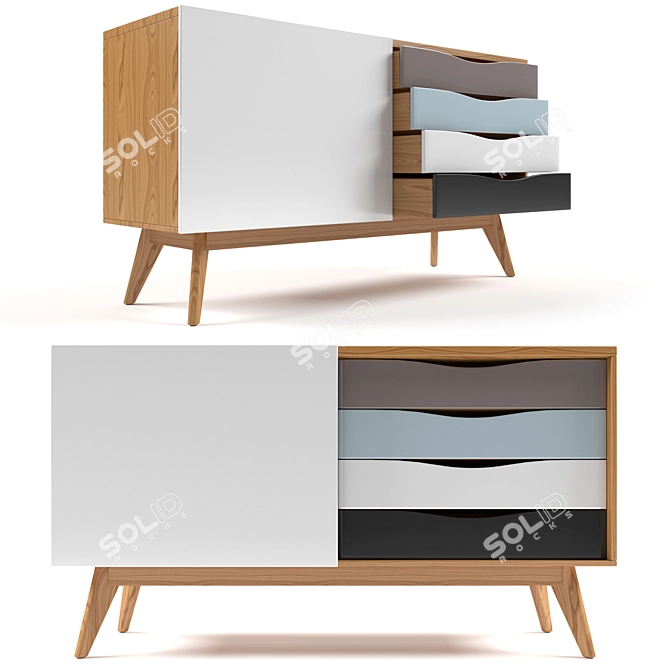 Avon Woodman Lacquered Sideboard 3D model image 2