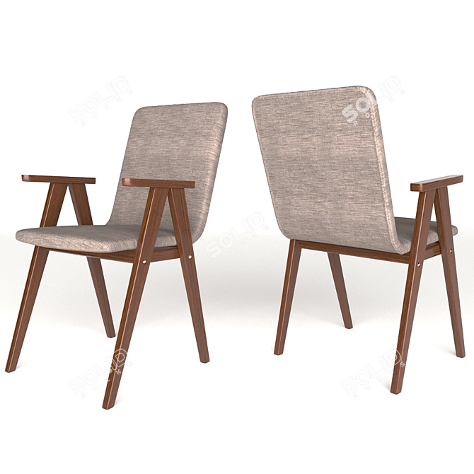 Sesame & Walnut: Modern Dining Chair 3D model image 1