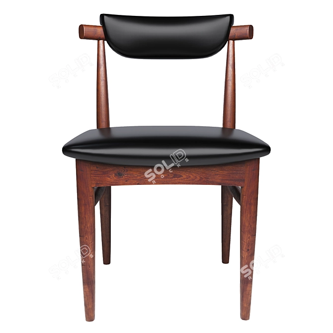 Custom Leather and Wood Chair 3D model image 2