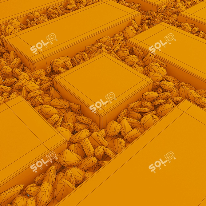 Pebble Area Plate: High Polygon, Detailed Texture 3D model image 3