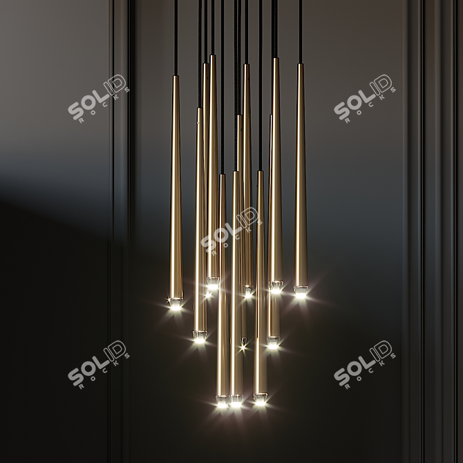 Elegant Aquitaine Round Chandelier 3D model image 1