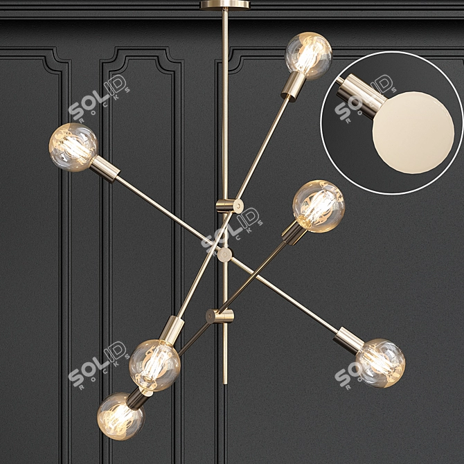 Lambert Fils Gold Glass Pendant 3D model image 1