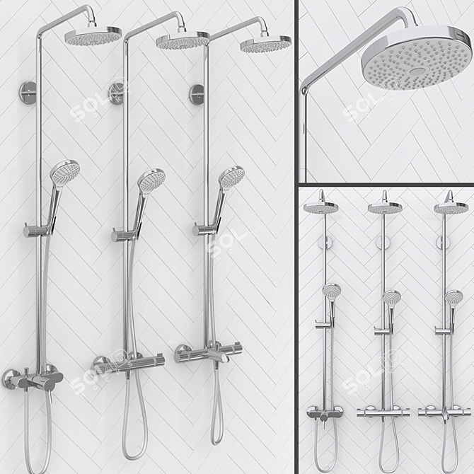 HANSGROHE Croma Select S 180 Shower System 3D model image 1