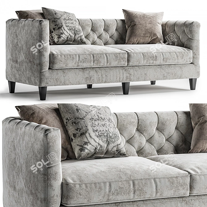 Bernhardt Beckett Nail-Finished Sofa 3D model image 1