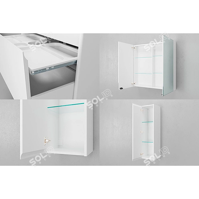 Modern Velvet Klaufs Bathroom Set 3D model image 2