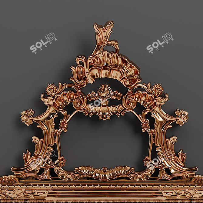 Elegant Baroque Mirror - Bella Vita 3D model image 2