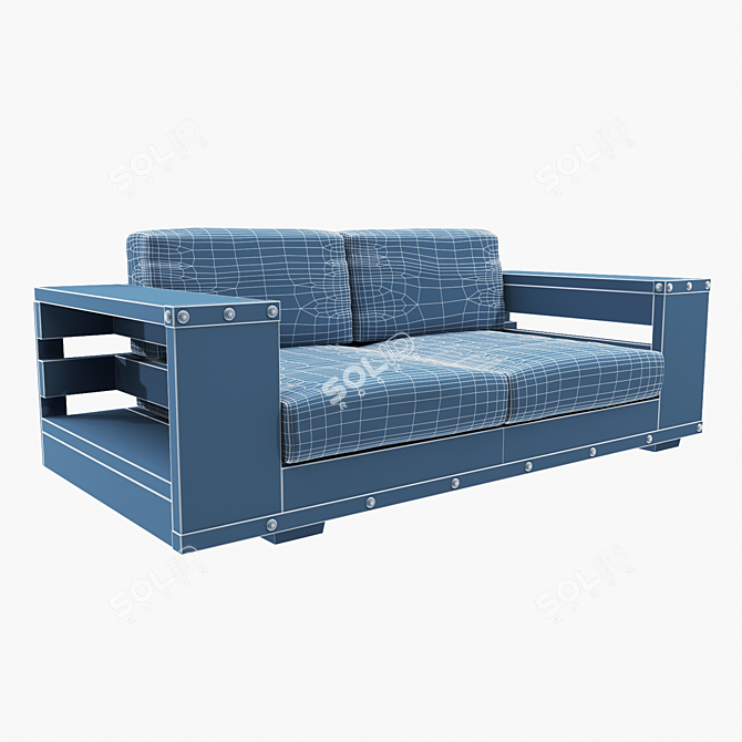 Industrial 2-Seater Sofa 3D model image 3