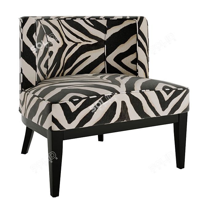 Elegant Zebra Print Chair 3D model image 1
