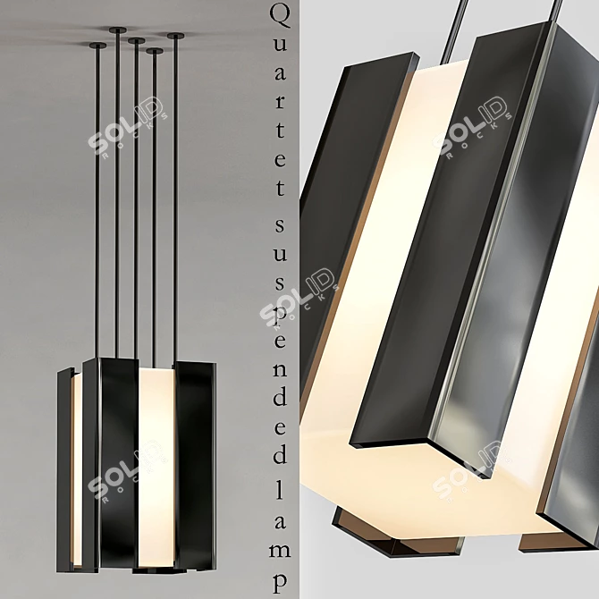 Quartet V-Ray Suspended Lamp 3D model image 1