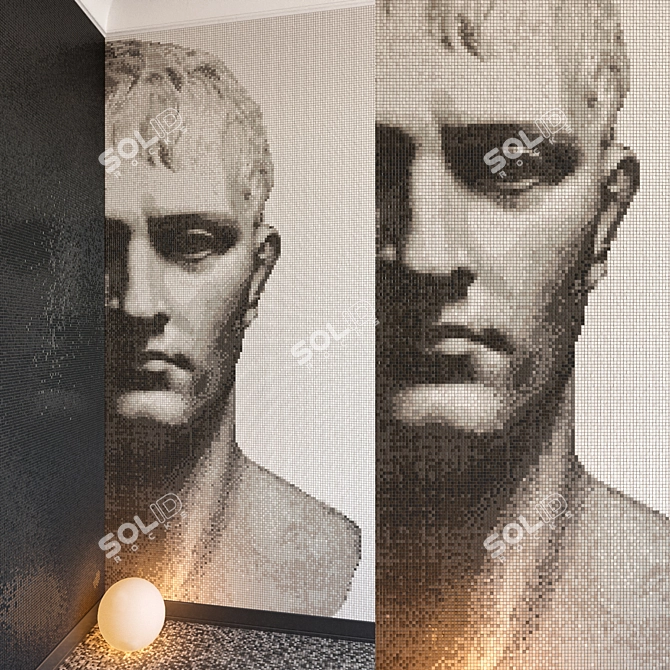 Hand-Painted Bonaparte Wall Mosaic 3D model image 1