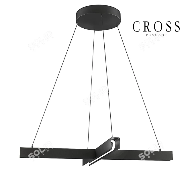 Elegant Cross Pendant Necklace 3D model image 1