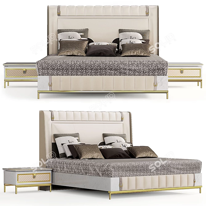 Luxe Hypnotic Bed Set 3D model image 1
