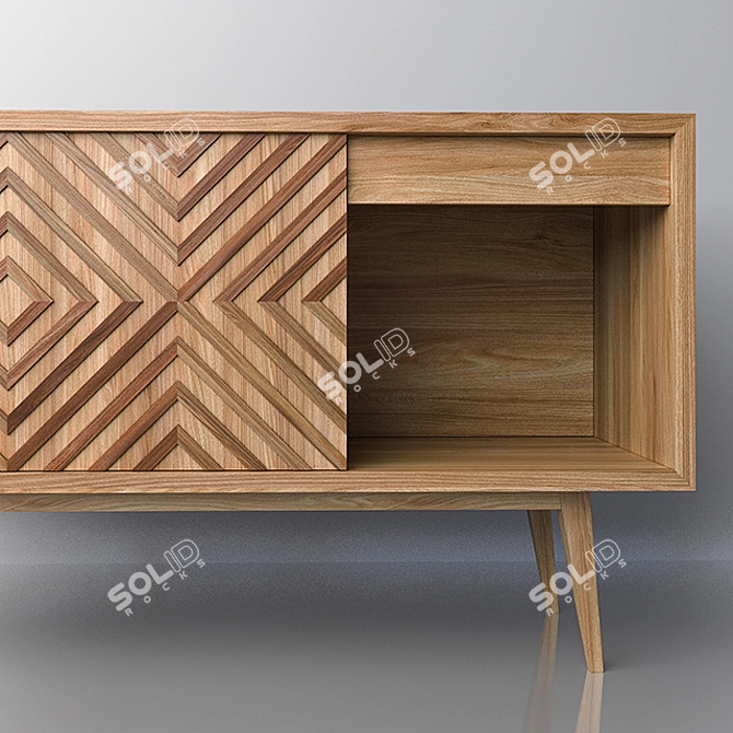 Wooden Storage Box 3D model image 2