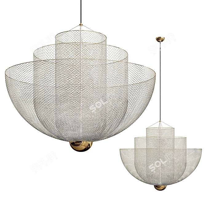 Sleek Meshmatics Pendant Light 3D model image 1