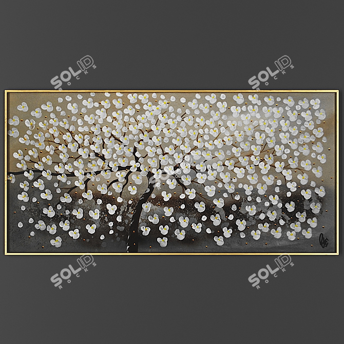 Elegant Wall Art Frame 3D model image 1