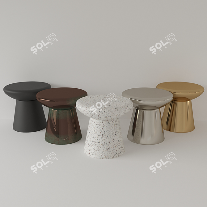 Mush TableStool: Stylish Bedside Companion 3D model image 1