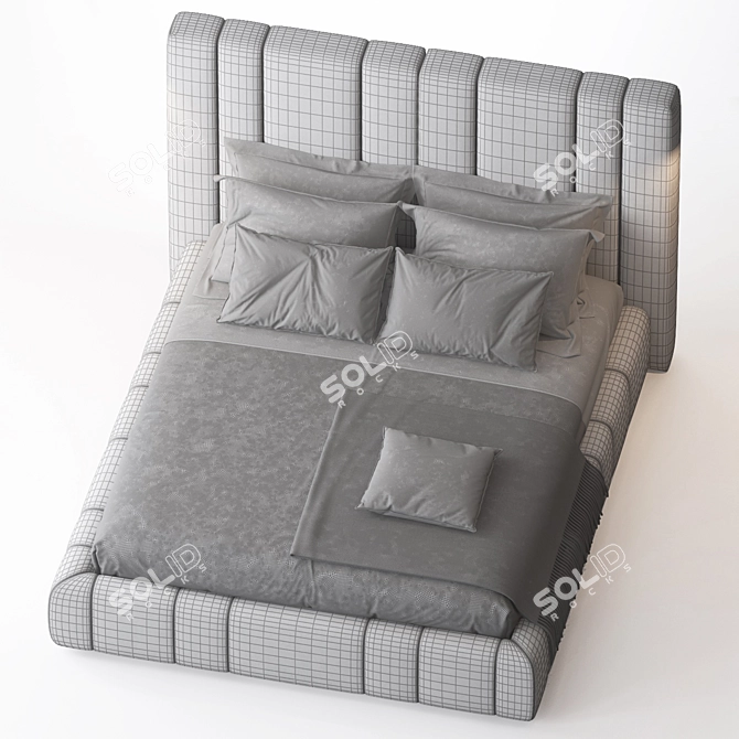 Luxury Italian 5050 ITALO Bed 3D model image 3