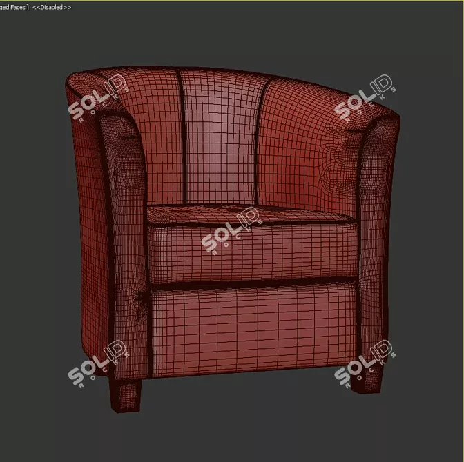 Elegant Eberhard Tub Chair 3D model image 3
