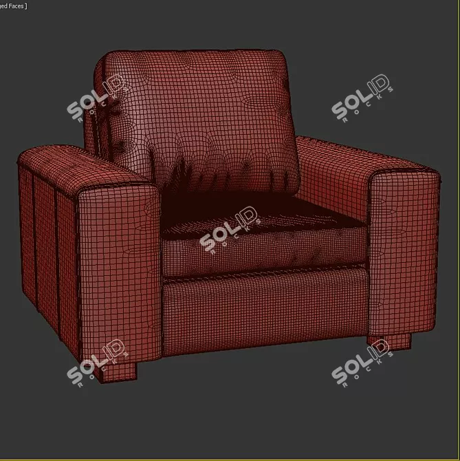 Vibrant Vazquez Club Chair 3D model image 3