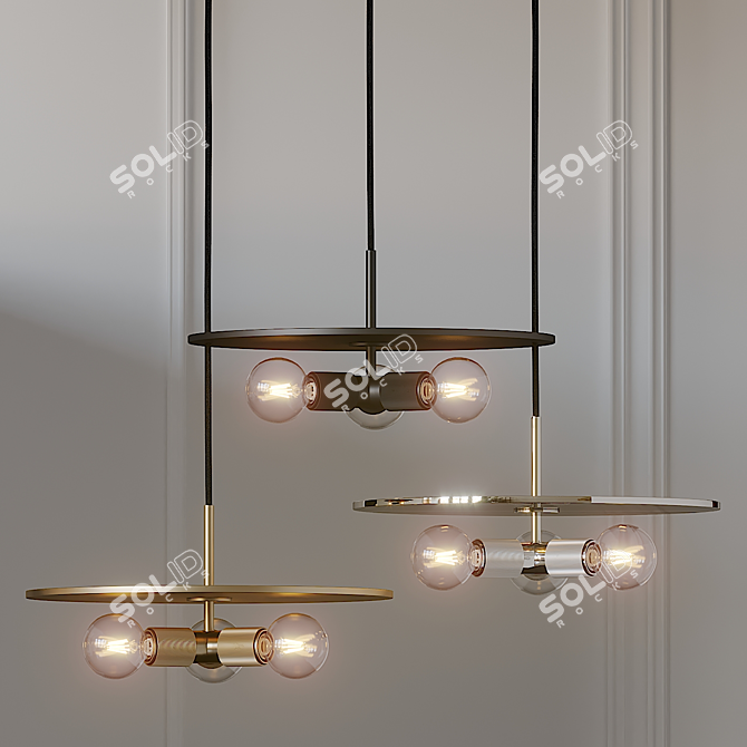 Modern Disk Pendant Lamp 3D model image 1