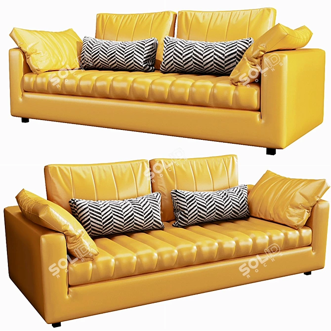 Stylish Linteloo Moreno 3-Seater 3D model image 2