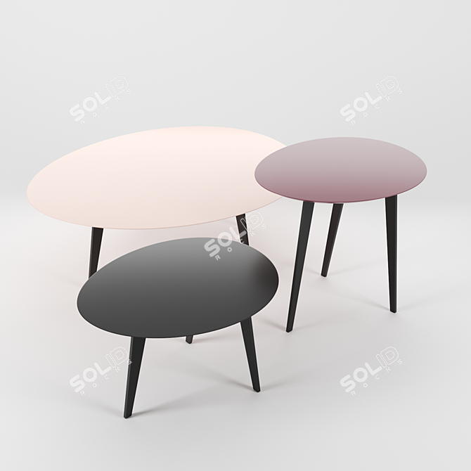 Elegant Floral Tables by Lema 3D model image 1